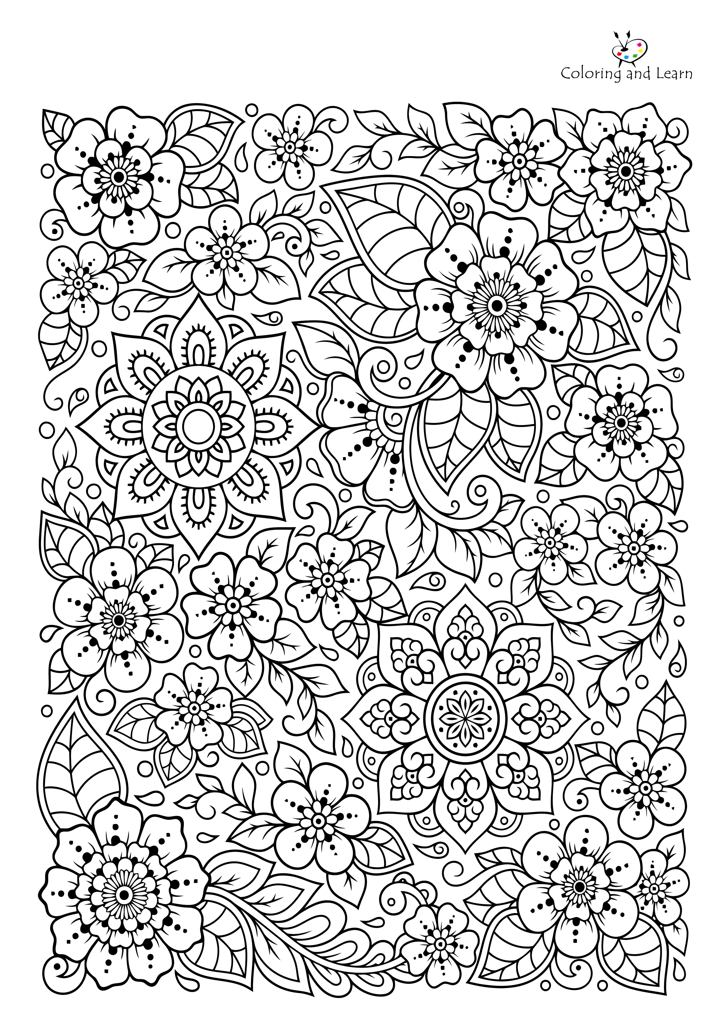 adult-flower-coloring-pages