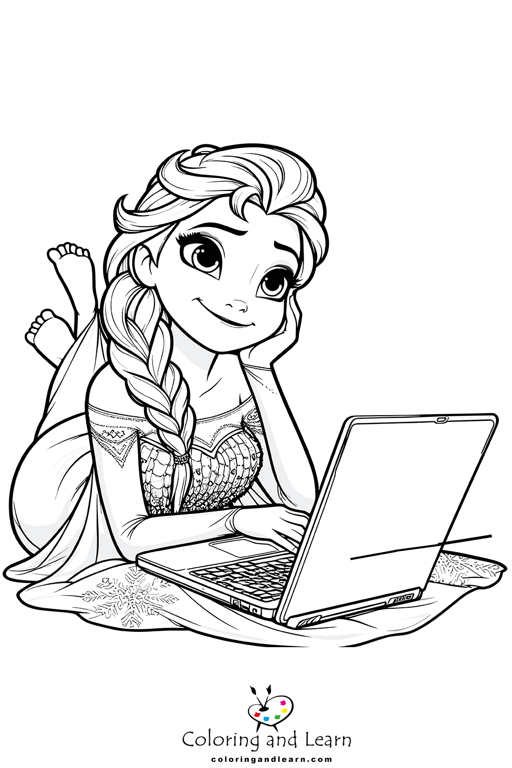 elsa coloring pages 2024 3