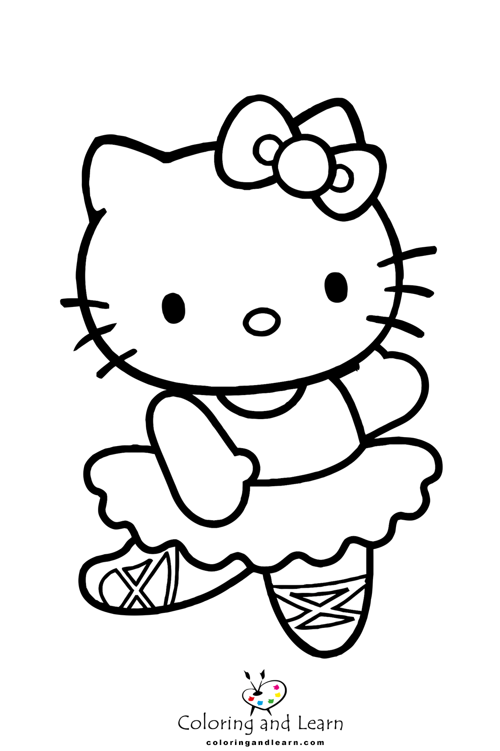 Hello Kitty with a Heart coloring page