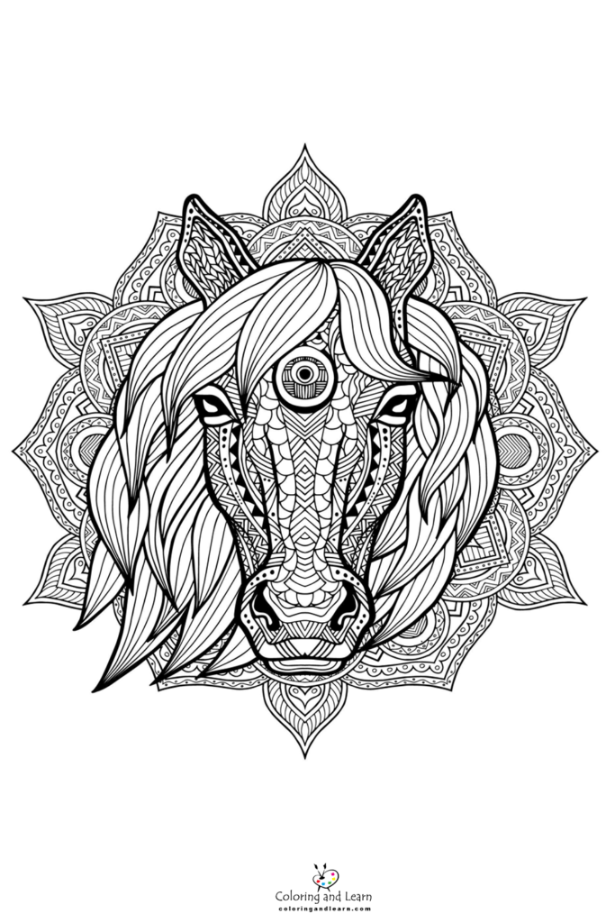 Horse Face Coloring Page (FREE) (2025) - Coloring and Learn