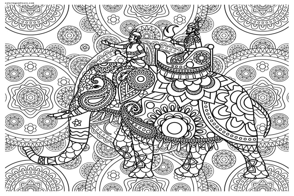 Indian Elephant and Maharaja Coloring Page (FREE) (2024) - Coloring and ...