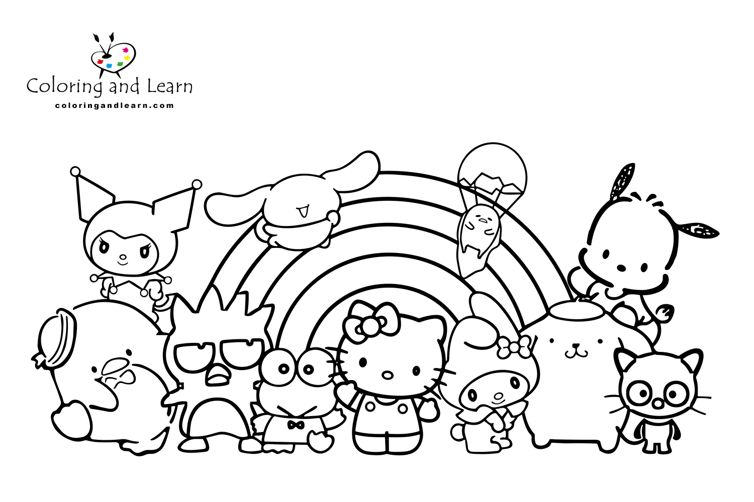 hello kitty best friends coloring pages