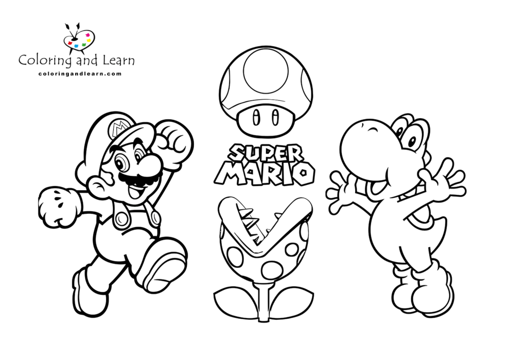 Yoshi Coloring Pages (FREE) (2025) Coloring and Learn