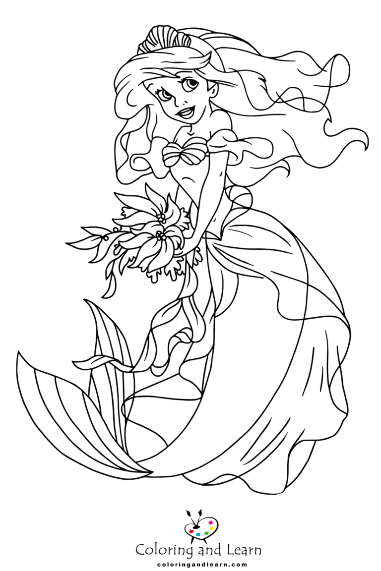 The Little Mermaid Coloring Pages FREE 2024 Coloring And Learn   Little Mermaid Coloring Pages 10 768x1152 