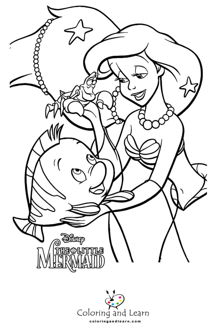 The Little Mermaid Coloring Pages FREE 2024 Coloring And Learn   Little Mermaid Coloring Pages 7 750x1125 