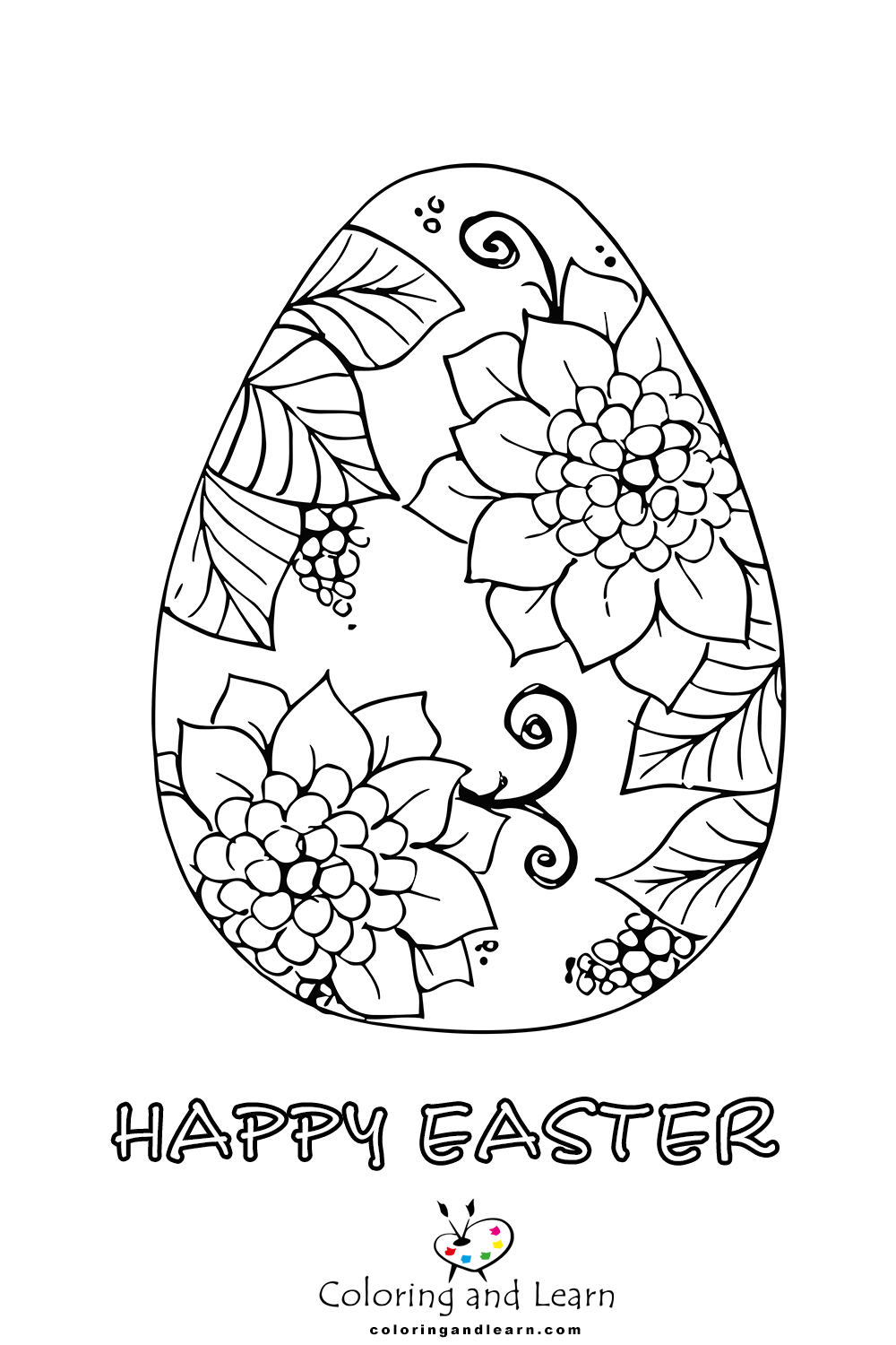 easter eggs coloring pages 2