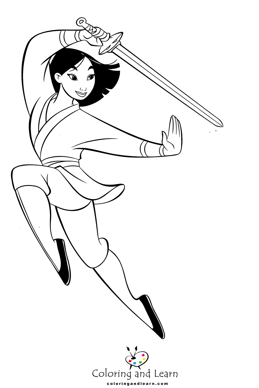 mulan coloring pages 4