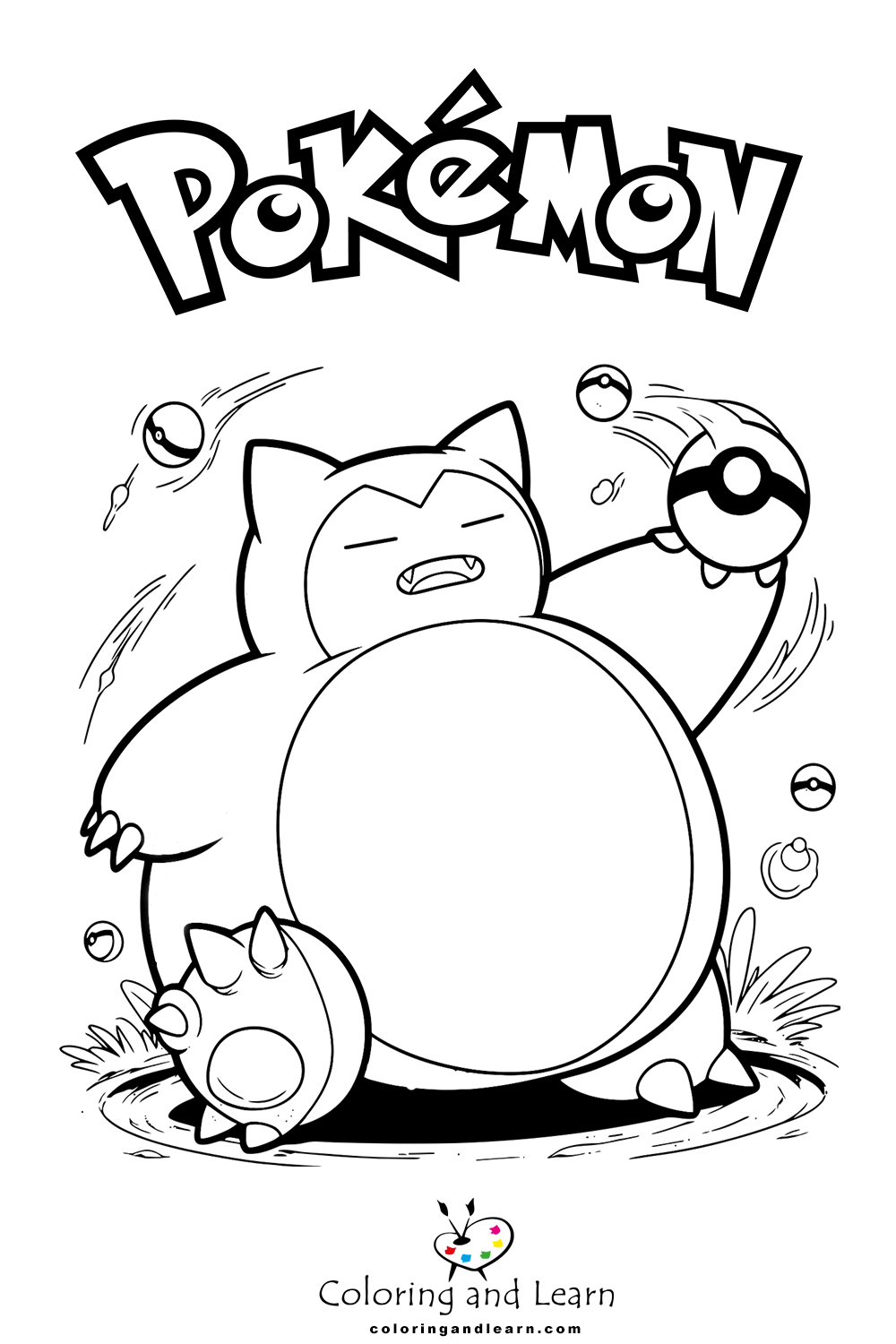 snorlax coloring pages 2