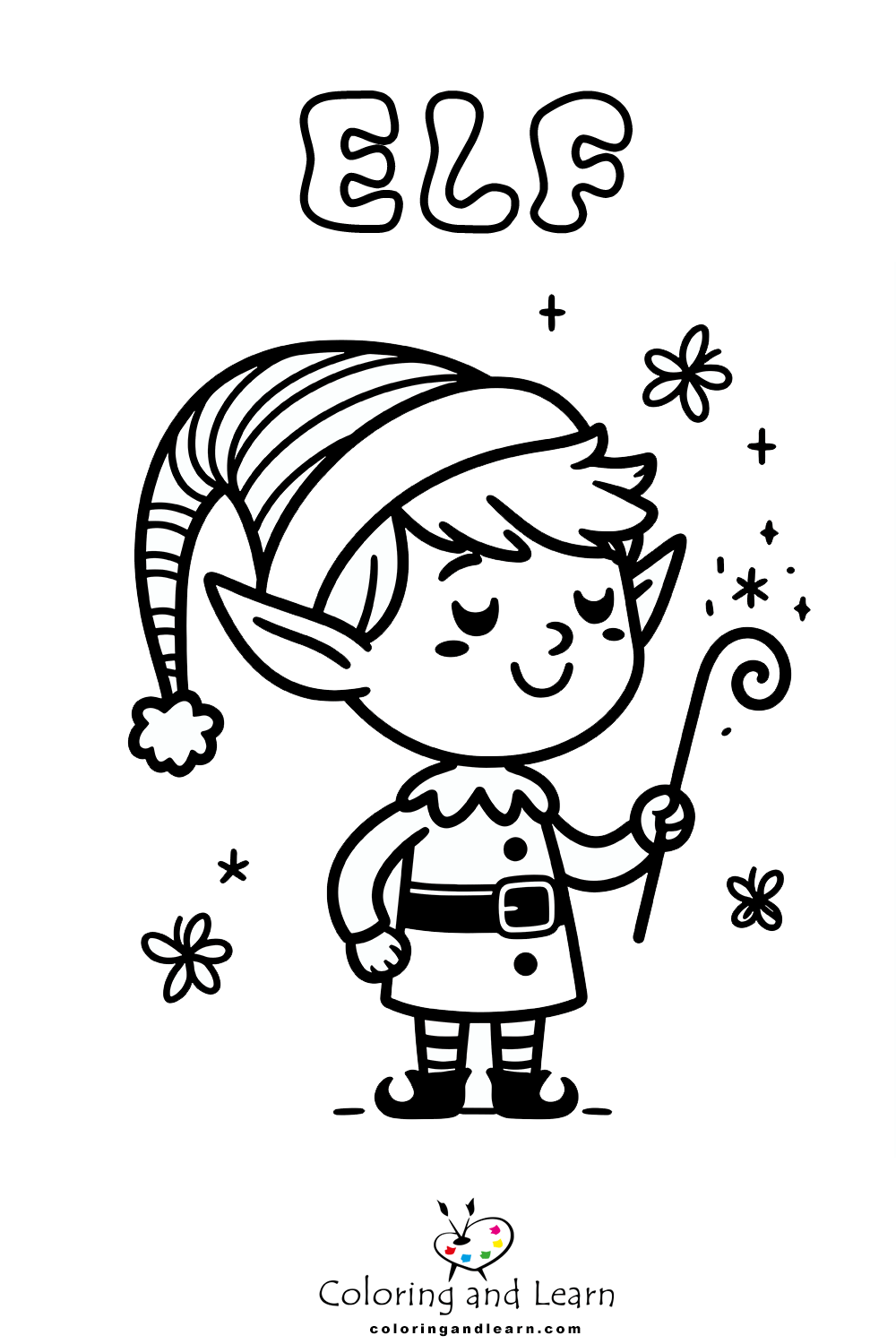 elf coloring pages 2