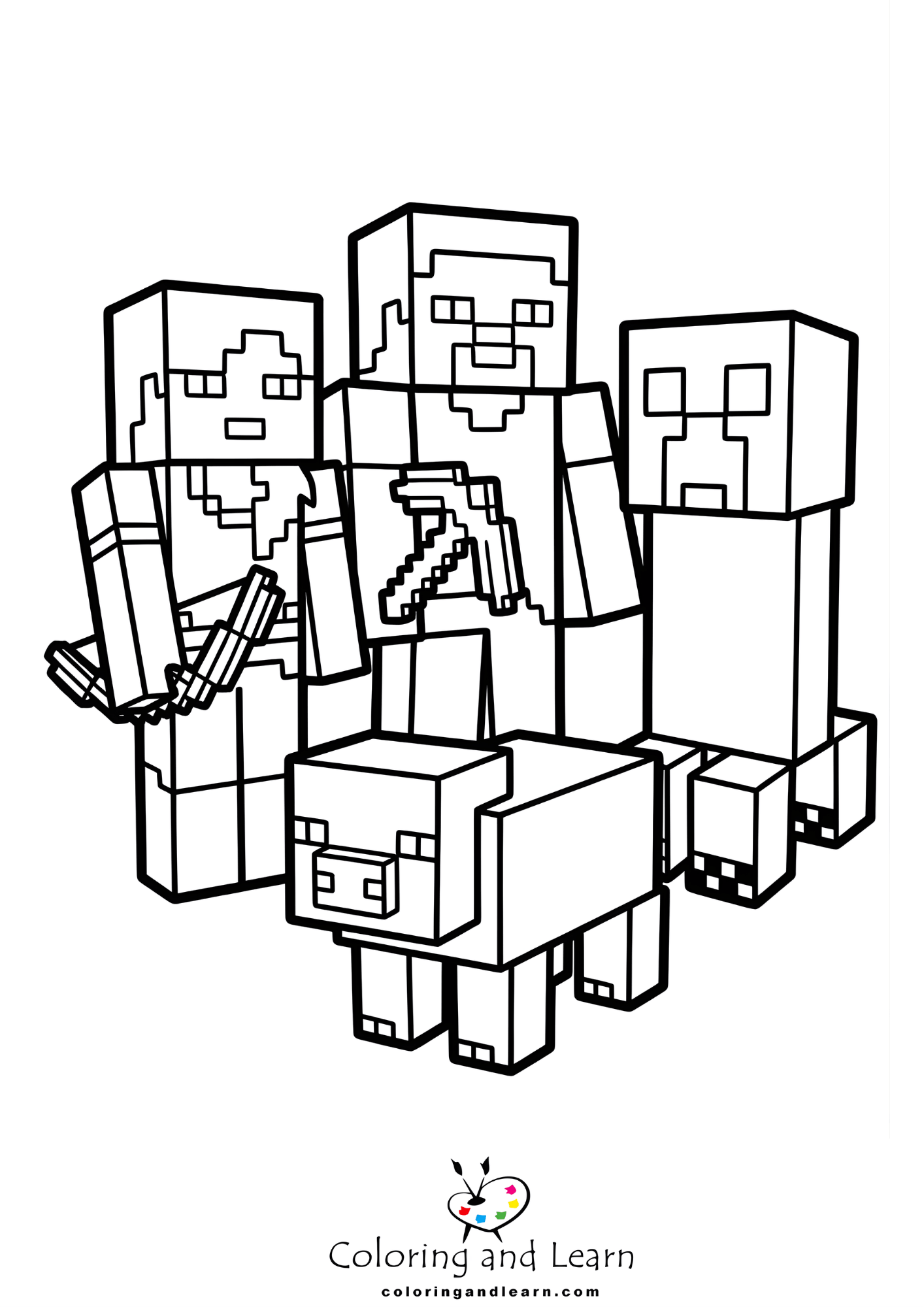 minecraft coloring pages 2026 1