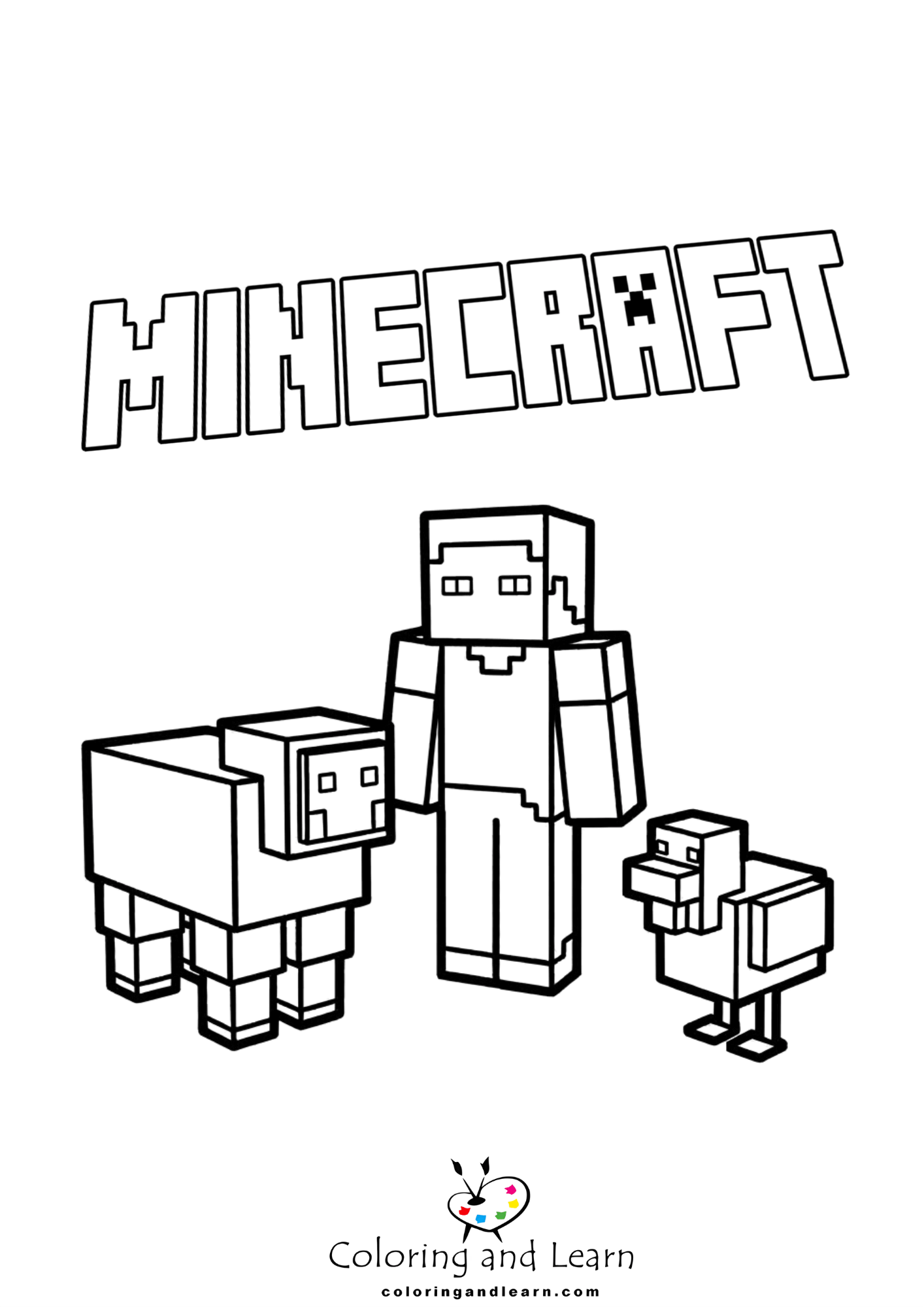 minecraft coloring pages 2026 4