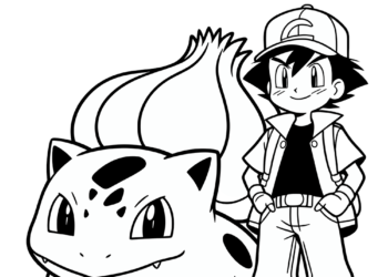 bulbasaur and ash ketchum coloring pages 2