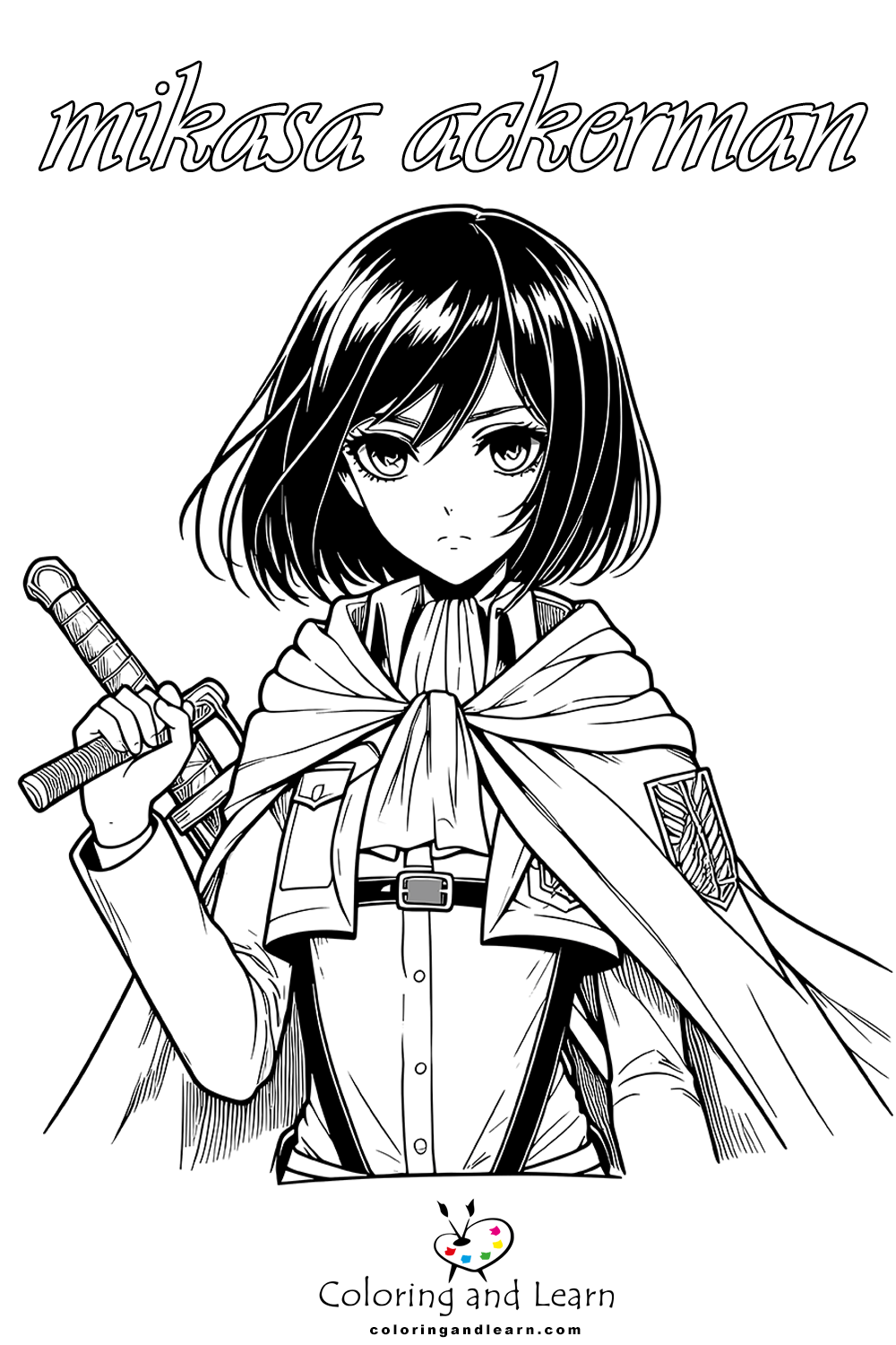 mikasa ackerman coloring pages 1