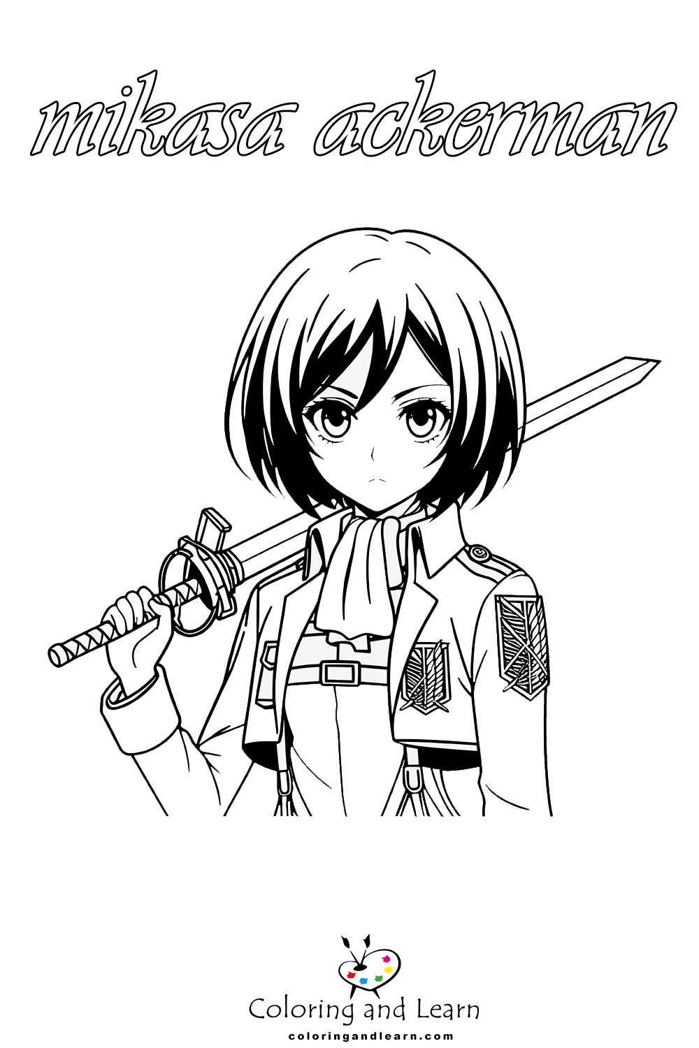 mikasa ackerman coloring pages